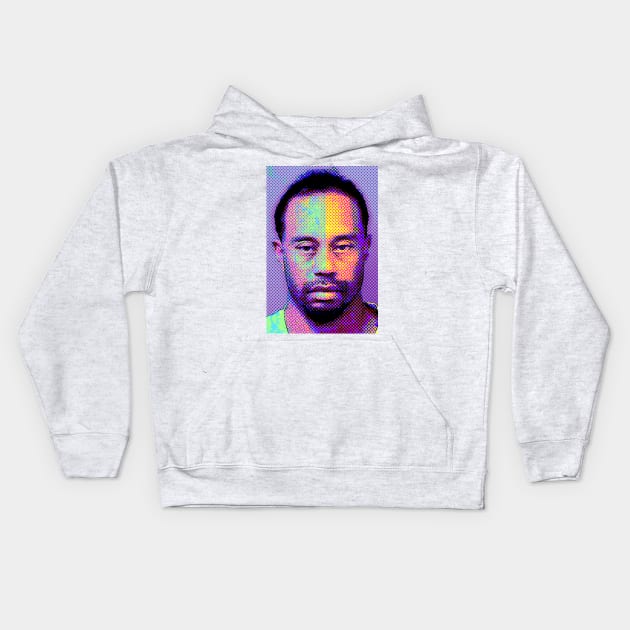 Tiger Woods Mugshot Kids Hoodie by SABREart